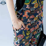 90's Print Bib Overall