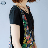 90's Print Dungarees with Suspenders