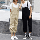 Beige Dungarees Women Street Style
