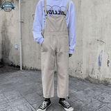 Beige Linen Bib Overalls