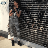 Black and White Dungarees