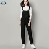 Black Cotton Dungarees