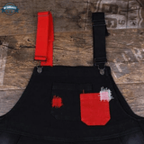 Black Denim Baggy Overalls
