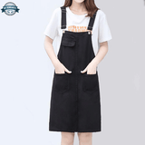 Black Denim Dungaree Dress UK