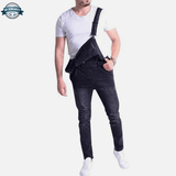Black Denim Dungarees Slim Fit