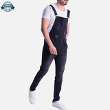 Black Denim Dungarees Straight