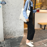Black Denim Dungarees