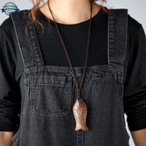 Black Denim Overall Dress