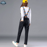 Black Dungarees with Multicolor Stickers