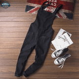 Black Zip Front Bib Overalls