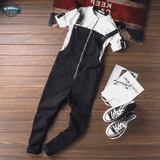 Black Zip Front Dungarees