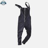 Black Zipper Front Dungarees