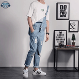 Blue Denim Ripped Dungarees
