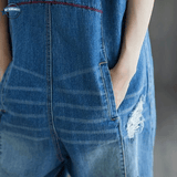 Cut Denim Dungarees