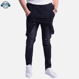 Dark Denim Dungarees Slim Fit