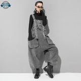 Dark Grey Dungarees Womens