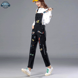 Dark Patterned Dungarees