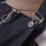 Dark Zip Front Dungarees