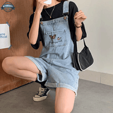 Denim Dungaree Shorts for Womens