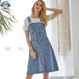 Denim Dungaree Skirt