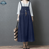 Denim Long Dungaree Dress