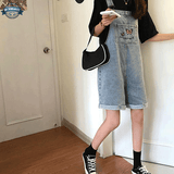 Denim Overall Shorts Womens