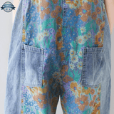 Flowered Womens Dungarees
