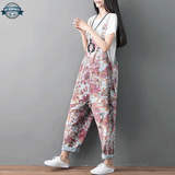 Flowered Dungaree Dress