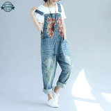 Flowered Dungarees Dress