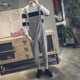 Grey Cotton Bib Overalls