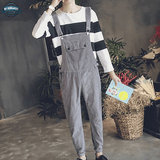 Grey Cotton Dungarees