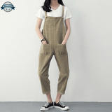 Khaki Velvet Dungarees