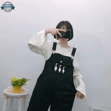 Ladies Dark Dungarees