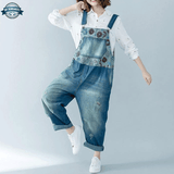Ladies Denim Dungarees Large