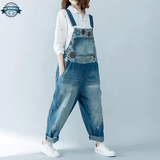 Ladies Wide Leg Denim Dungarees