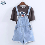 Light Blue Dungarees Womens with Suspenders