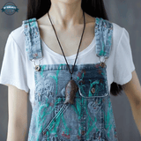 Light Denim Dungarees with Pattern