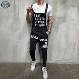 Men's Black Denim Dungarees