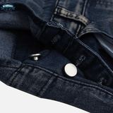 Mens Black Jeans Dungarees with Suspenders