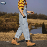 Mens Blue and White Striped Dungarees