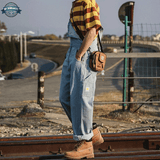 Mens Blue Stripe Bib Overalls