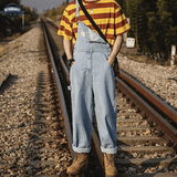 Mens Blue Stripe Dungarees