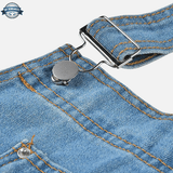 Mens Light Blue Dungarees with Suspenders