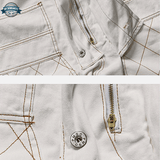 Mens White Jeans Dungarees