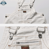 Mens White Denim Bib Overalls