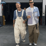 Mens White Denim Dungarees
