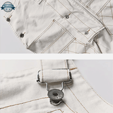 Mens White Denim Overalls