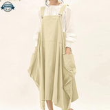Modern White Dungaree Dress