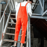 Orange Work Bib Overalls