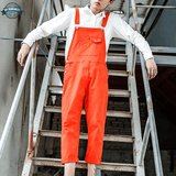 Orange Work Dungarees with Front Pocket